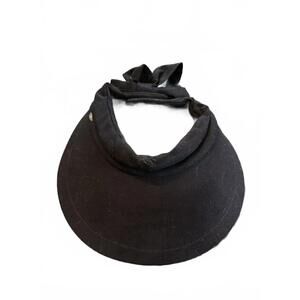Vintage SALA Black Sun Visor Hat with Bow